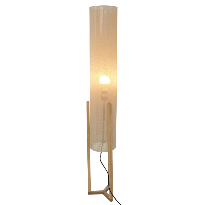 Cylindrical rattan floor lamp discount